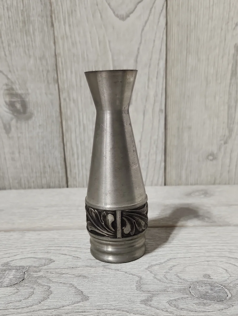Vintage Pewter Norway Norsk Tinn Organic Leaf Art Nouveau Flow Pattern 6
